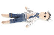 Voodoo doll boy isolated on white