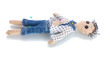 Voodoo doll boy isolated on white