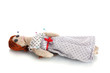 Voodoo doll girl isolated on white