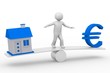 Haus-Geld-Balance 3d
