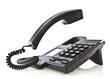 Black phone with floating handset Black phone with floating handset