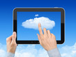Foto: Man Hand Work With Cloud Computing Concept Man Hand Work With Cloud Computing Concept