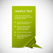Vector Green card with origami corner