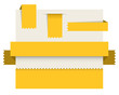 Yellow paper tags - Vector ribbons, stripes and bookmars