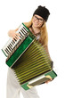 The girl plays an accordion The girl plays an accordion