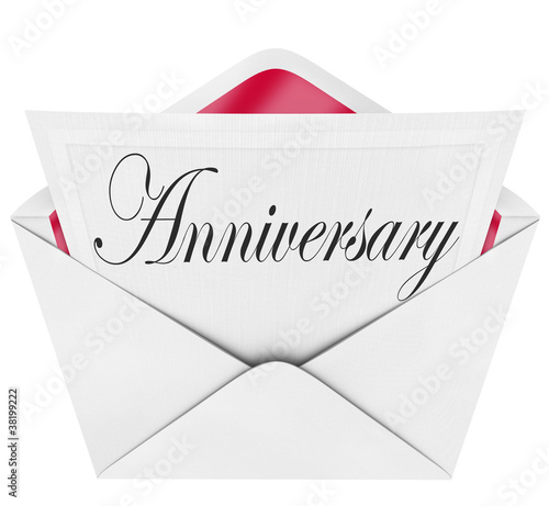 Illustration: Anniversary Card Invitation Envelope Annual Occasion Anniversary Card Invitation Envelope Annual Occasion