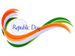 Vector illustration of waves in Indian Trio color on white isola