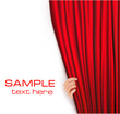 Backgrounds with red velvet curtain. Vector