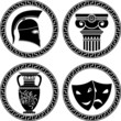 hellenic buttons. stencil. second variant