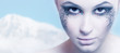 beautiful portrait of a girl. Creative winter makeup