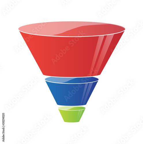 Vector: Funnel Graphic - 3 Parts Funnel Graphic - 3 Parts