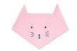 pink cat origami handcraft