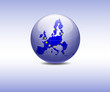 Europe Flag in the globe