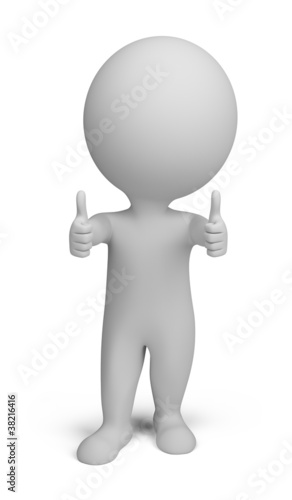 Illustrazione: 3d small people - double thumbs up 3d small people - double thumbs up