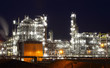 Oil refinery by night