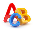 Colorful symbols heap  of alphabet. Icon  3D.  Education concept