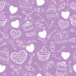Sweet cute valentine desserts pattern