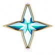3D rendered Shiny Gemstone with golden frame.