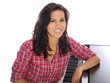 teenage girl leaning on the piano