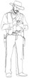 Сowboy with a revolver. series of Wild West.