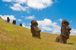 Moais at Rano Raraku volcano, Easter island (Chile)