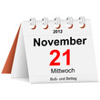 Kalender - 21.11.2012 - Buß- und Bettag