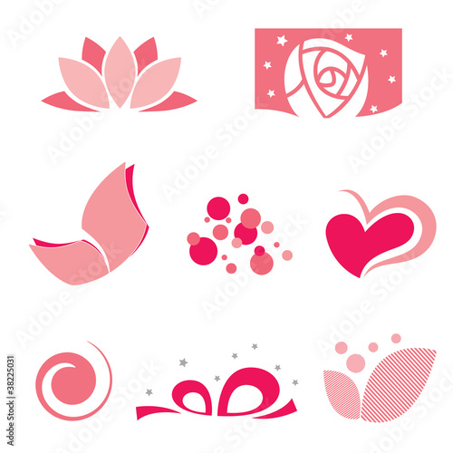Vector: set of rose symbol set of rose symbol