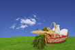 Basket of French food