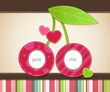 Vector design for Valentine's Day with cherries