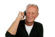Happy man phoning