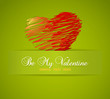 Valentine heart with marker line.