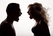 Silhouette of a girl and a boy