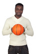 Attractive african man with a basket ball