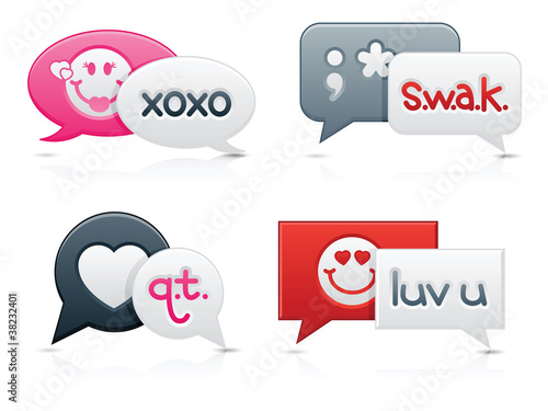 Illustration: Smooth Love Chat Bubbles Smooth Love Chat Bubbles