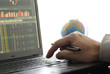 Business man checking stock diagram Business man checking stock diagram