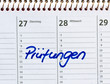 Prüfungen, Kalendereintrag
