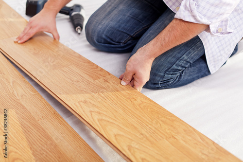 Photo: Installing laminate flooring Installing laminate flooring