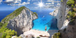 Navagio Beach with shipwreck in Zakynthos, Greece Navagio Beach with shipwreck in Zakynthos, Greece