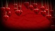 Carte Saint-Valentin fond rouge vidéo animation coeurs