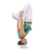 Teenager dancing breakdance in action