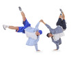 Teenager dancing breakdance in action
