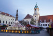 Bratislava - christmas market in morning - town hall Bratislava - christmas market in morning - town hall