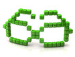 Glasses icon made of green cubes