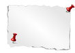 Notizzettel mit roten Pins