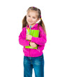 Cute schoolgirl with notebook