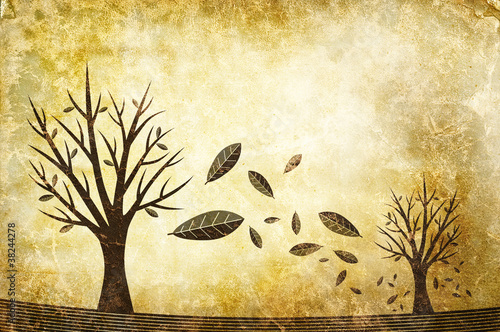 Illustration: falling leaves illustration falling leaves illustration
