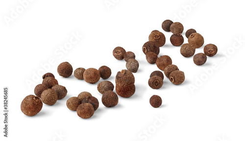 Photo: Allspice fruits isolated on white Allspice fruits isolated on white
