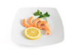 five shrimps with lemon five shrimps with lemon