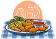 chicken nuggets and french fries