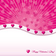 Pink valentine background with hearts, vector